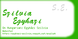 szilvia egyhazi business card