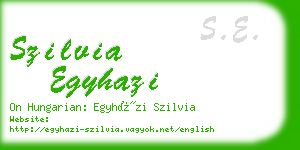 szilvia egyhazi business card